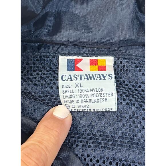 Vintage Castaway Pepsi‎ Windbreaker Rain Jacket Navy Blue Mens Size XL - Picture 3 of 10